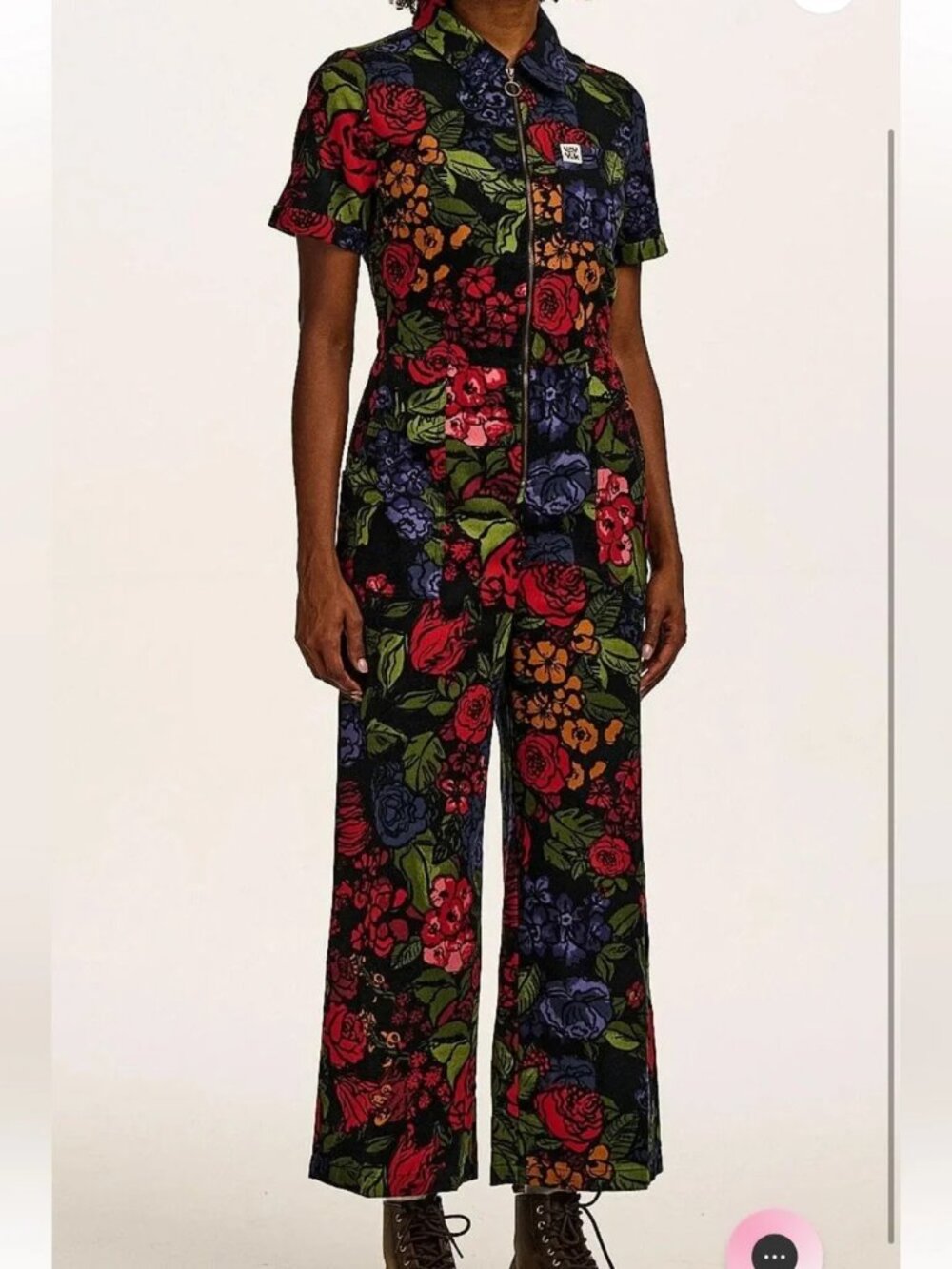Lucy & Yak Ragan Jumpsuit Maria Dark Floral Print UK20/US16 - Picture 2 of 6